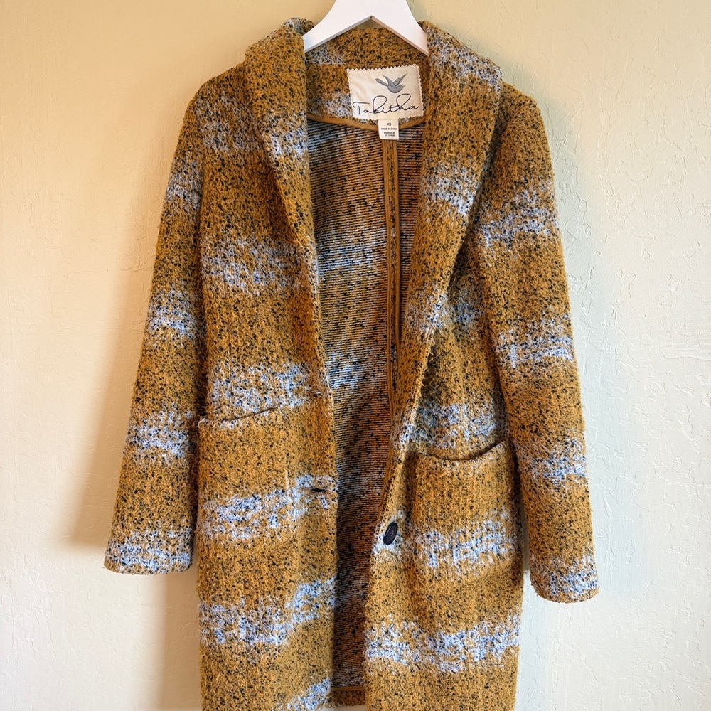 Tribal Mustard and Black Knit Cardigan